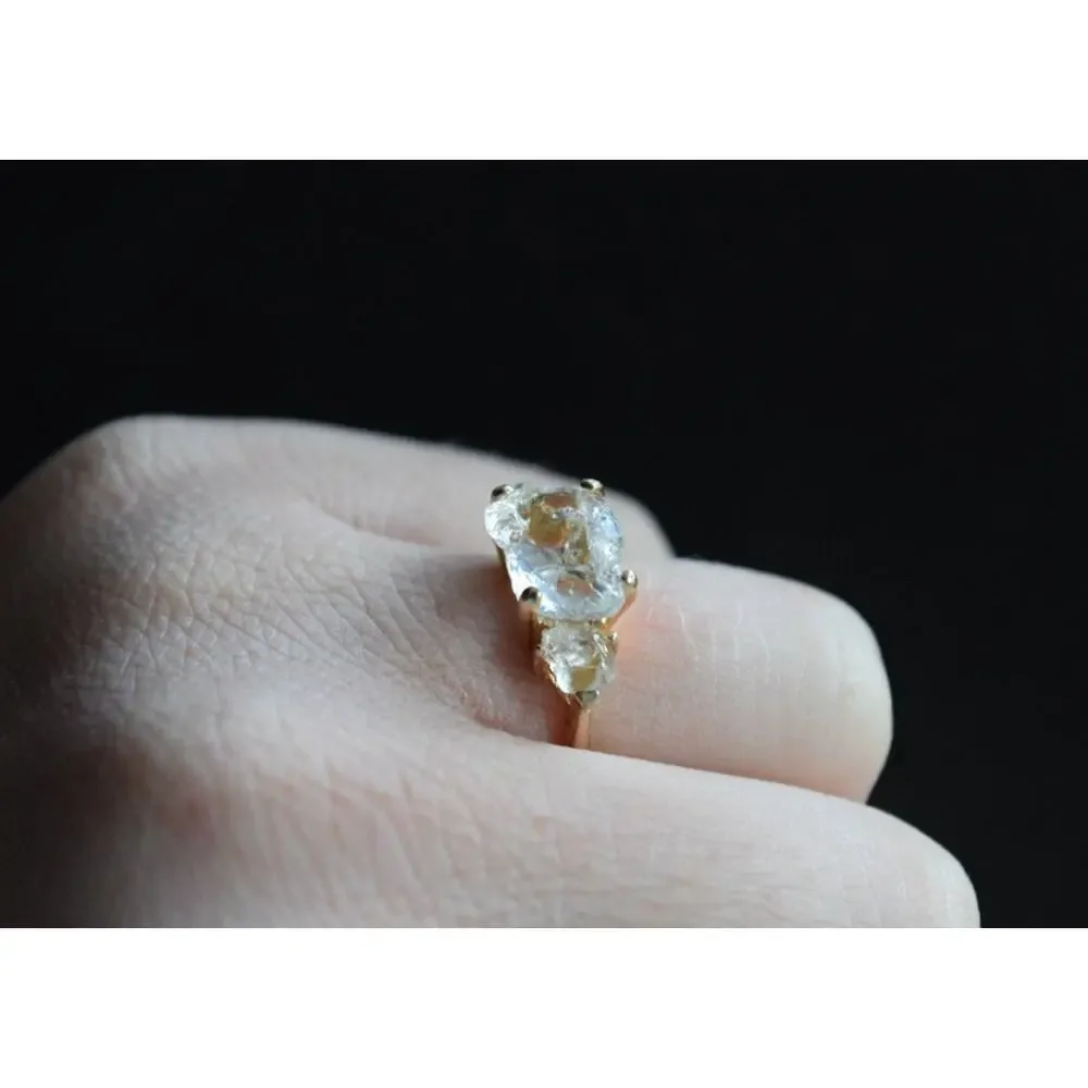 Lake county crystal engagement ring, raw stone jewelry, anniversary gift
